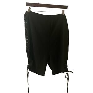 Fashion Nova Black Side Lace Up Biker Shorts 1XL Plus Size Casual Party Coquette